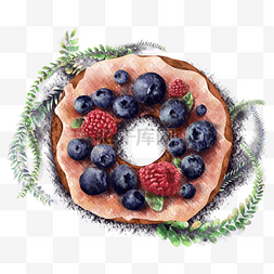 围绕图片_小清新蓝莓甜甜圈美食