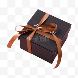 礼物礼物盒丝带图片_黑色礼物盒png