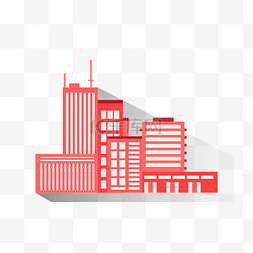 线条化城市建筑图片_矢量手绘扁平化建筑