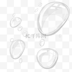 透明的水珠图片_透明的泡泡装饰插画