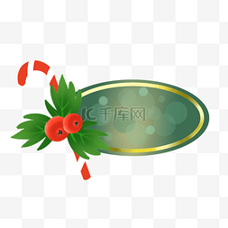 绿色的圣诞球图片_圣诞球椭圆边框插画