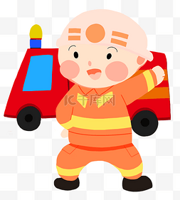 消防员消防车
