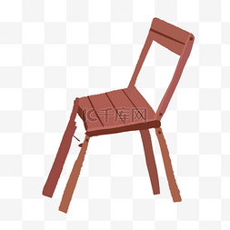 卡通木质椅子免抠图