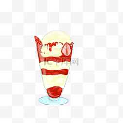手绘草莓酸奶冰激凌
