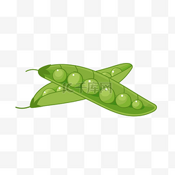 拨开图片_绿色的蔬菜豌豆插画