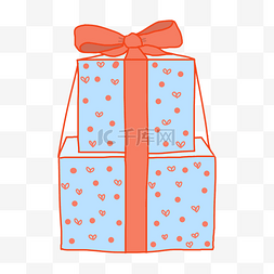 礼物盒小图片_蓝色双层礼物盒插画