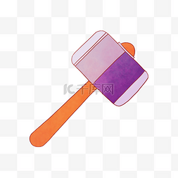 立体锤子图片_紫色的锤子装饰插画