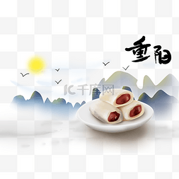 传统中式糕点图片_重阳节山峰和重阳糕