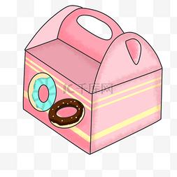 甜甜圈手绘图片_粉色甜甜圈盒子