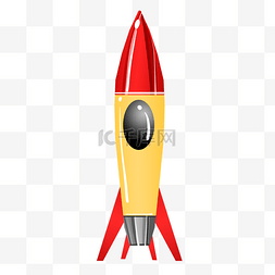 创意黄色火箭插图