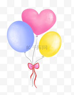 粉水气球图片_手绘新年气球插画