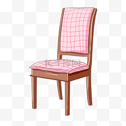 木头的椅子图片_粉色的椅子手绘插画