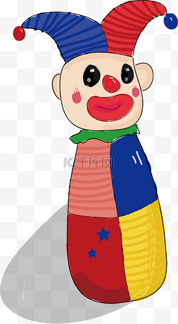 可爱小丑插画图片_儿童节愚人节小丑玩具可爱卡通插
