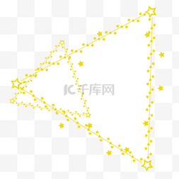 星星组合图片_金色五星细线条组合三角边框矢量