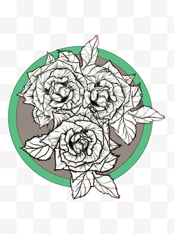 盆栽可商用图片_手绘花盆载装饰画花元素花素材可