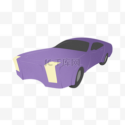 紫色的轿车图片_紫色轿车卡通插画
