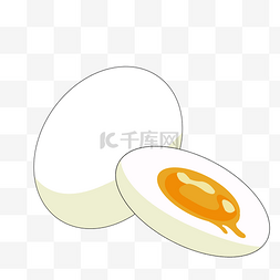 切开的鸭蛋图片_手绘咸鸭蛋美食插画