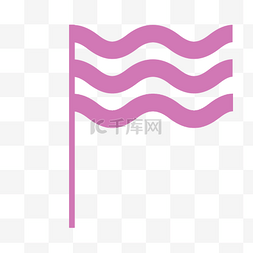 旗杆旗子图片_粉色装饰创意手绘旗子