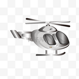 银色飞行直升机插图
