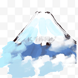 矢量水墨风日本富士山