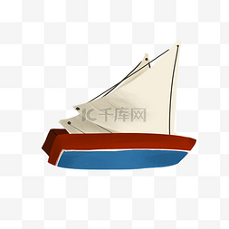 白色的帆船图片_白色的帆船手绘插画
