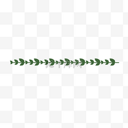 线条分割线图片_卡通绿色叶子分割线