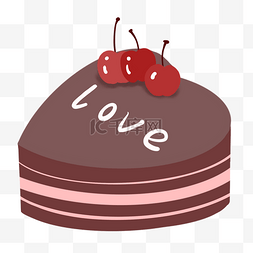 巧克力爱心型樱桃蛋糕