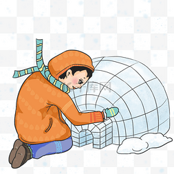 冬季旅行冰雕插画
