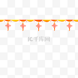 中国结分割线图片_手绘红色中国结挂饰插画