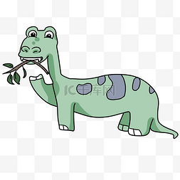 恐龙世界卡通图片_恐龙食草龙的插画
