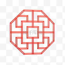 国庆电商折纸图片_红色多边形正方形窗花