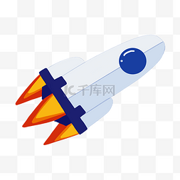 超音速图片_手绘宇宙航空火箭插画