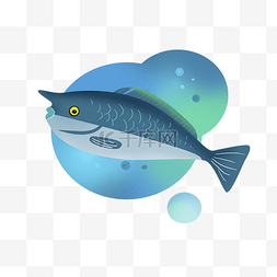 保护海洋动物素材图片_世界海洋日手绘鱼