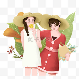 女孩草帽图片_ 戴草帽女孩