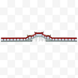 梁桥桥图片_红色的强梁分割线插画