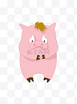矢量粉色小猪图片_简约猪年卡通猪形象表情包可爱猪
