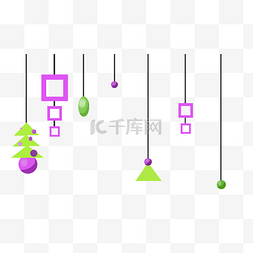 圣诞吊绳图片_紫色方格挂饰
