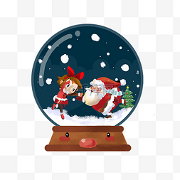 圣诞水晶球水晶球图片_圣诞节水晶球插画