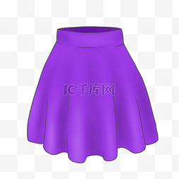 手绘风格紫色女士短裙服装