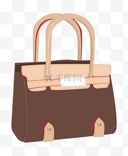 棕色的包包图片_手绘卡其色女士包插画