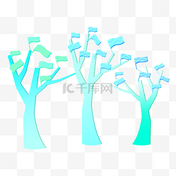 树木的年轮图图片_漂亮的小旗树木插画
