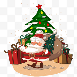 西方麋鹿图片_圣诞节圣诞老人礼物包裹平安夜PNG