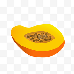 手绘黄色木瓜水果卡通