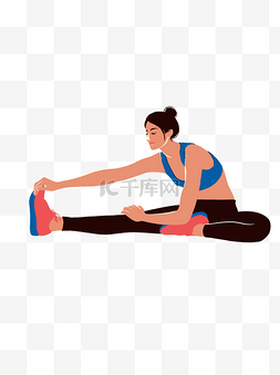 运动拉伸步骤图片_拉伸锻炼女孩