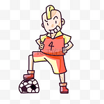 踢足球的小男孩 