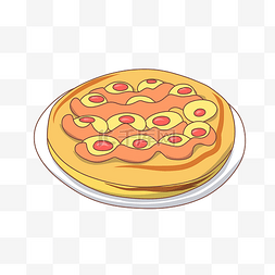 手绘美味的披萨饼