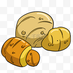 黄色的土豆手绘插画