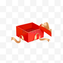 立体包装盒子图片_红色立体光泽盒子元素