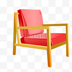 红色靠背椅图片_手绘黄色靠背椅