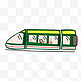 卡通绿皮铁路火车